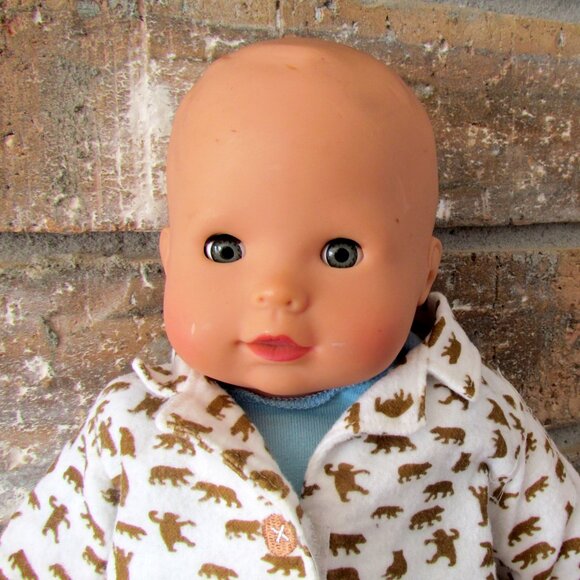 GOTZ BABY DOLL w COWBOY HAT, FLANNEL PJs, ACCESSORIES -  POTTERY BARN KIDS - Picture 2 of 15